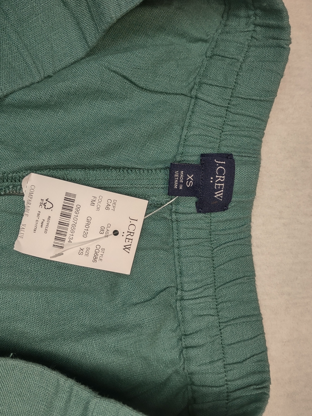 NWT J.Crew Beautifully Seaside Shorts| Linen Cotton Blend Oversized| Green| XS - Picture 5 of 9